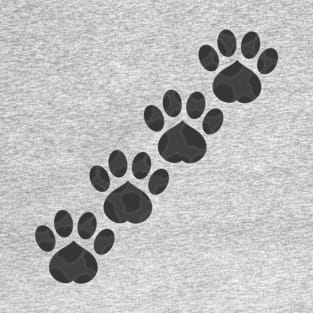 Black Paw Prints (Version 1) T-Shirt